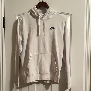 Nike Women's White Hoodie with Black Logo